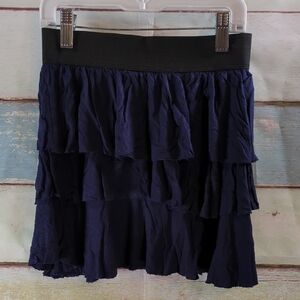 dELiA*s Women's Dark Blue Tiered Skater Skirt
